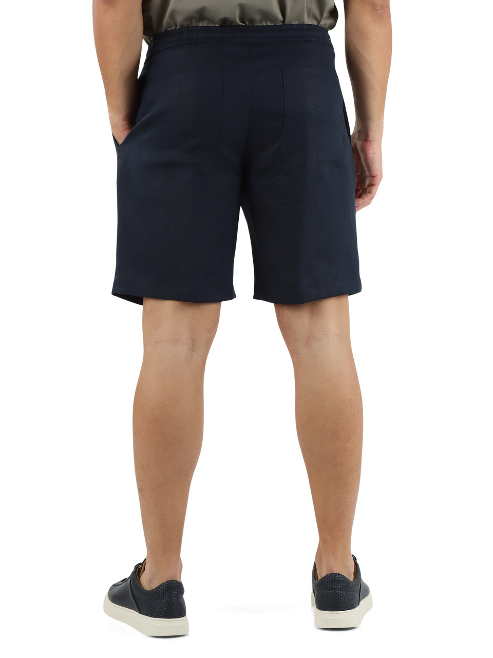 BLU SCURO | Bermuda in lino con coulisse MC-MAX/3259