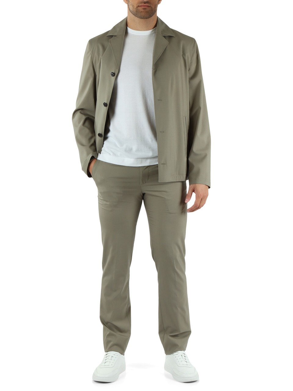 VERDE | Overshirt EDGE in lana vergine e seta drop 7R