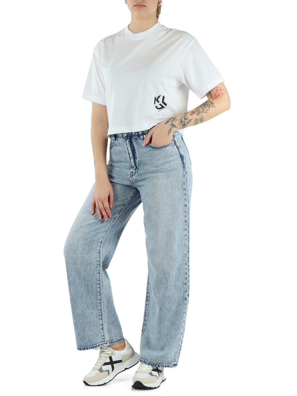 BIANCO | T-shirt cropped in cotone organico