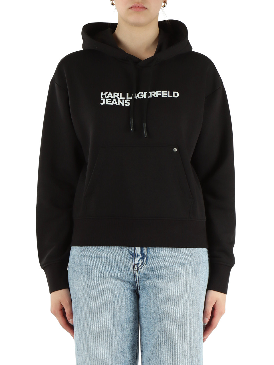 NERO | Felpa Essential regular fit in misto cotone organico garzato