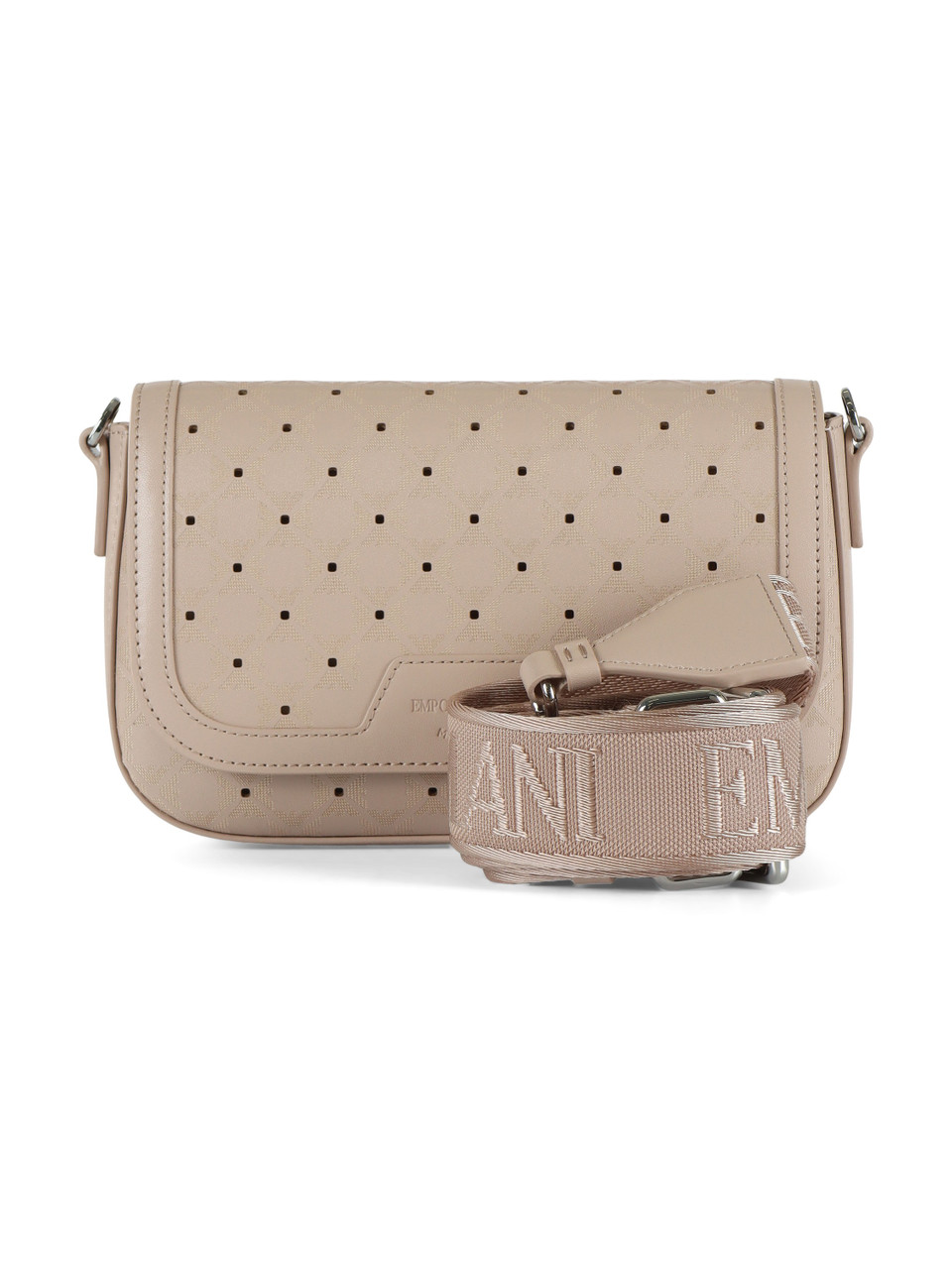 ROSA CHIARO | Mini borsa a tracolla con motivo logo impresso