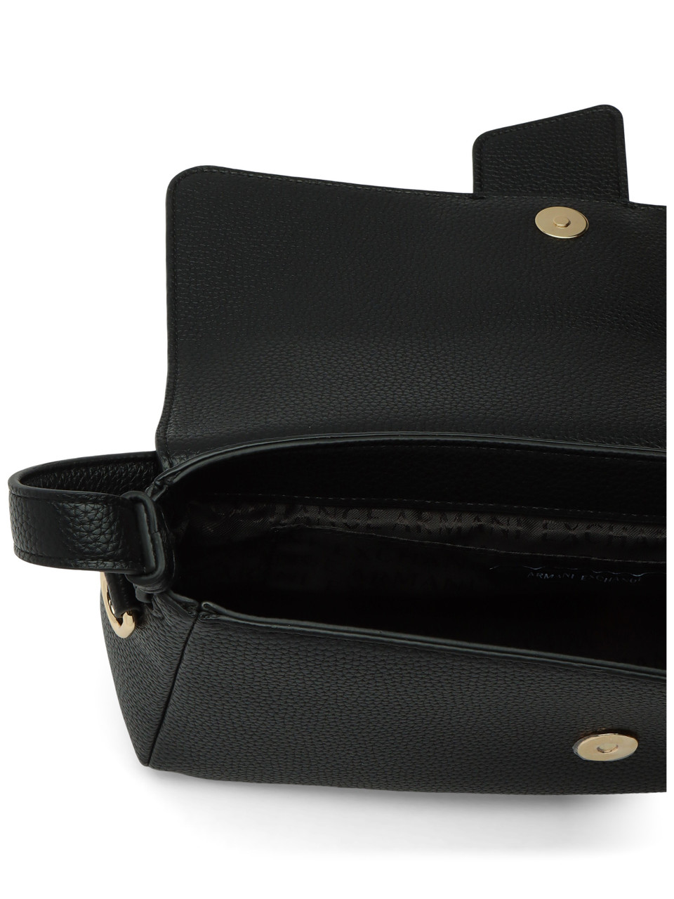 SCHWARZ | Schultertasche in gehämmerter Optik mit Logo-Plakette
