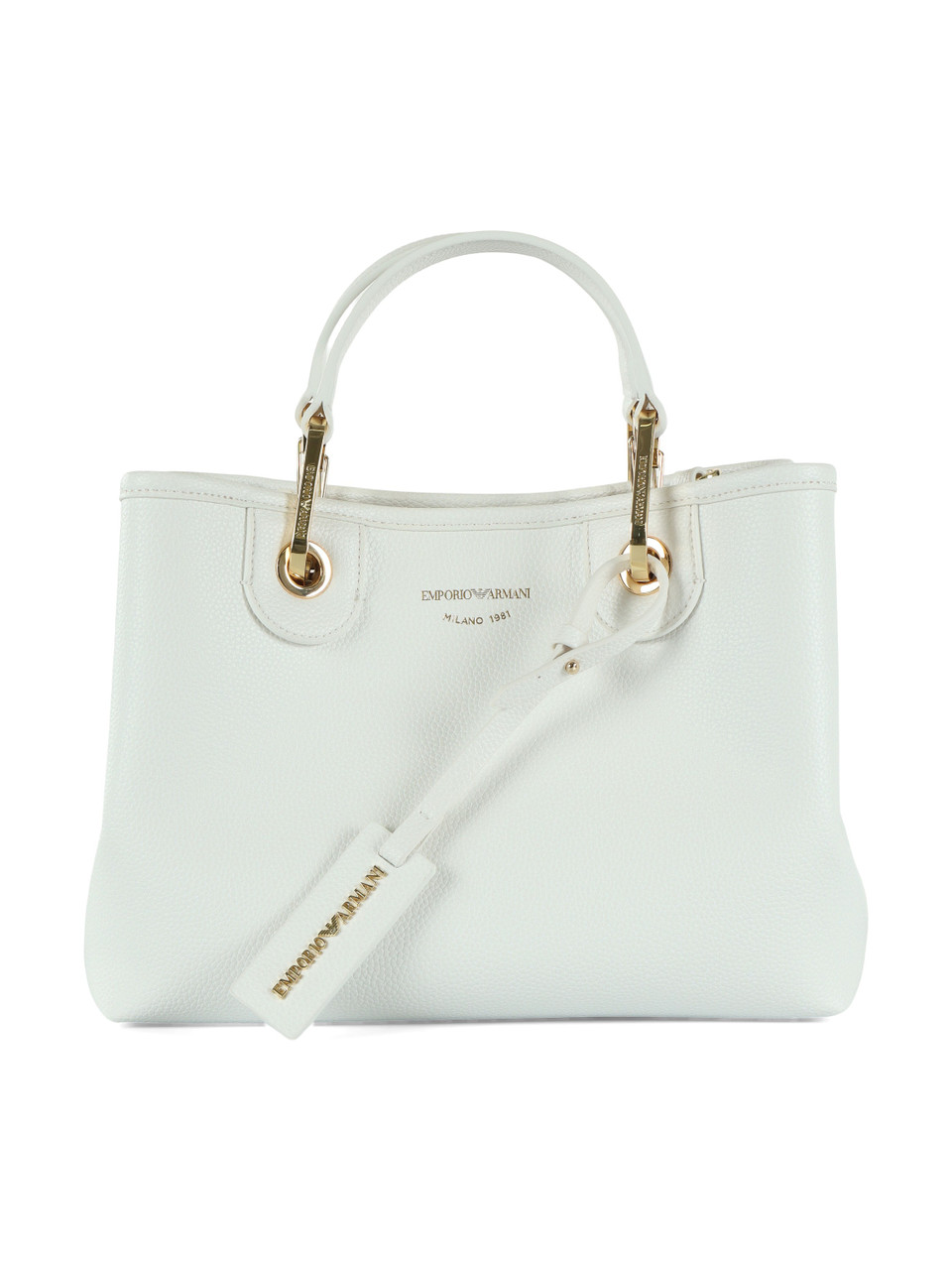 BIANCO | Borsa a mano effetto martellato MyEA Small