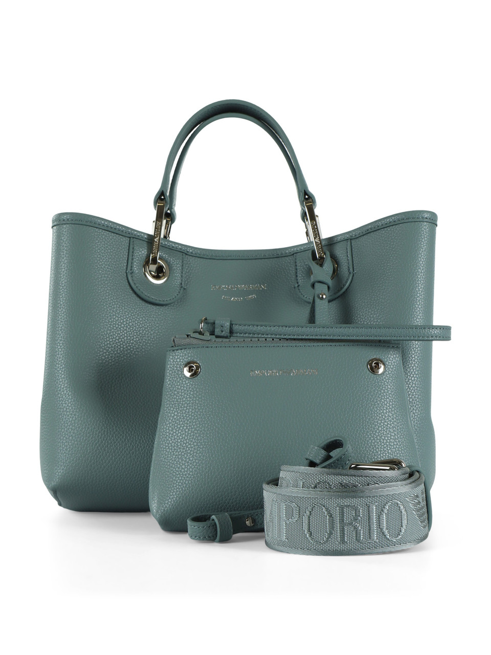 Puderblau | MyEA Small Handtasche mit Hammerschlageffekt