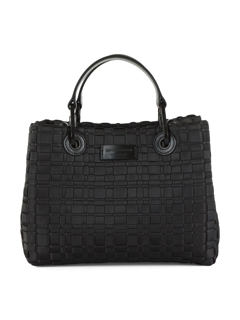 SCHWARZ | MyEA Small Handtasche aus geflochtenem Stoff
