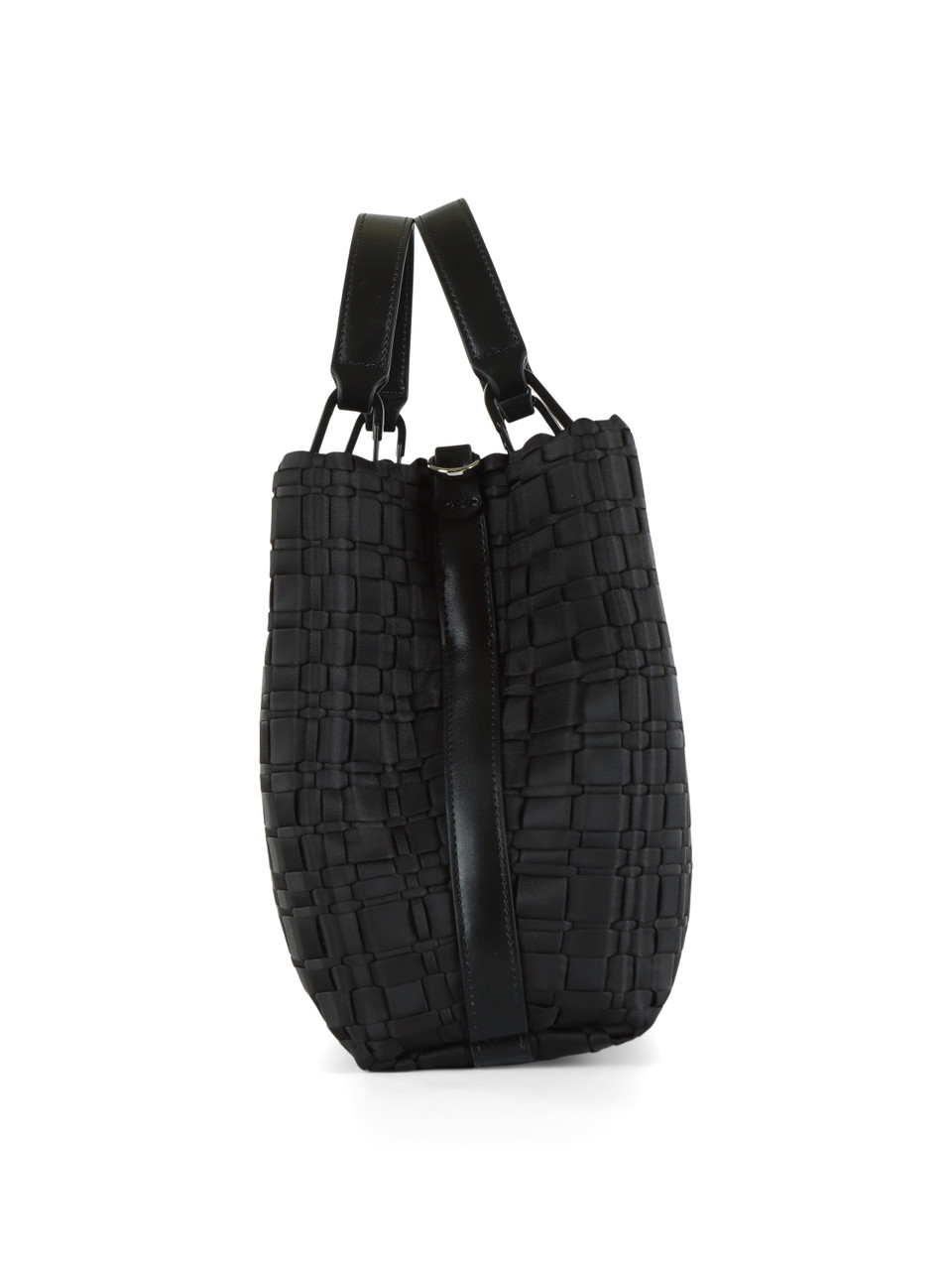SCHWARZ | MyEA Small Handtasche aus geflochtenem Stoff