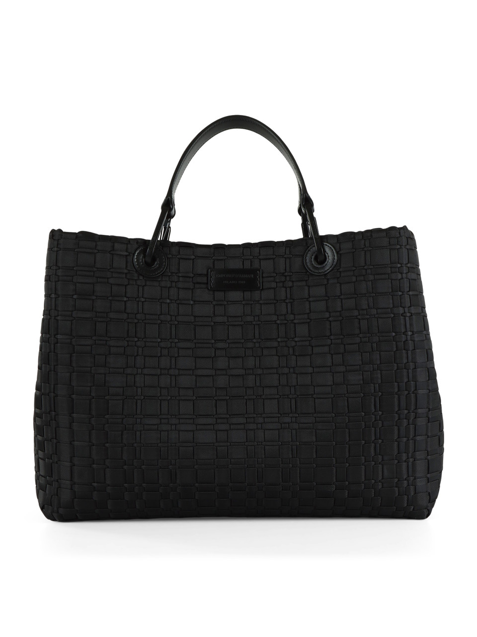SCHWARZ | MyEA Large Handtasche aus geflochtenem Stoff