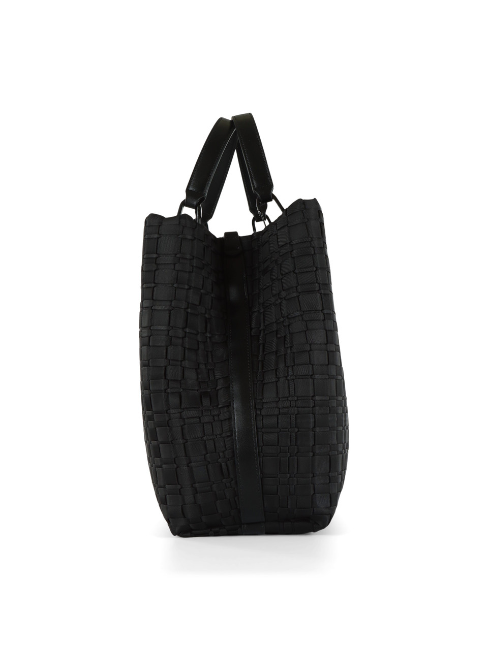 SCHWARZ | MyEA Large Handtasche aus geflochtenem Stoff