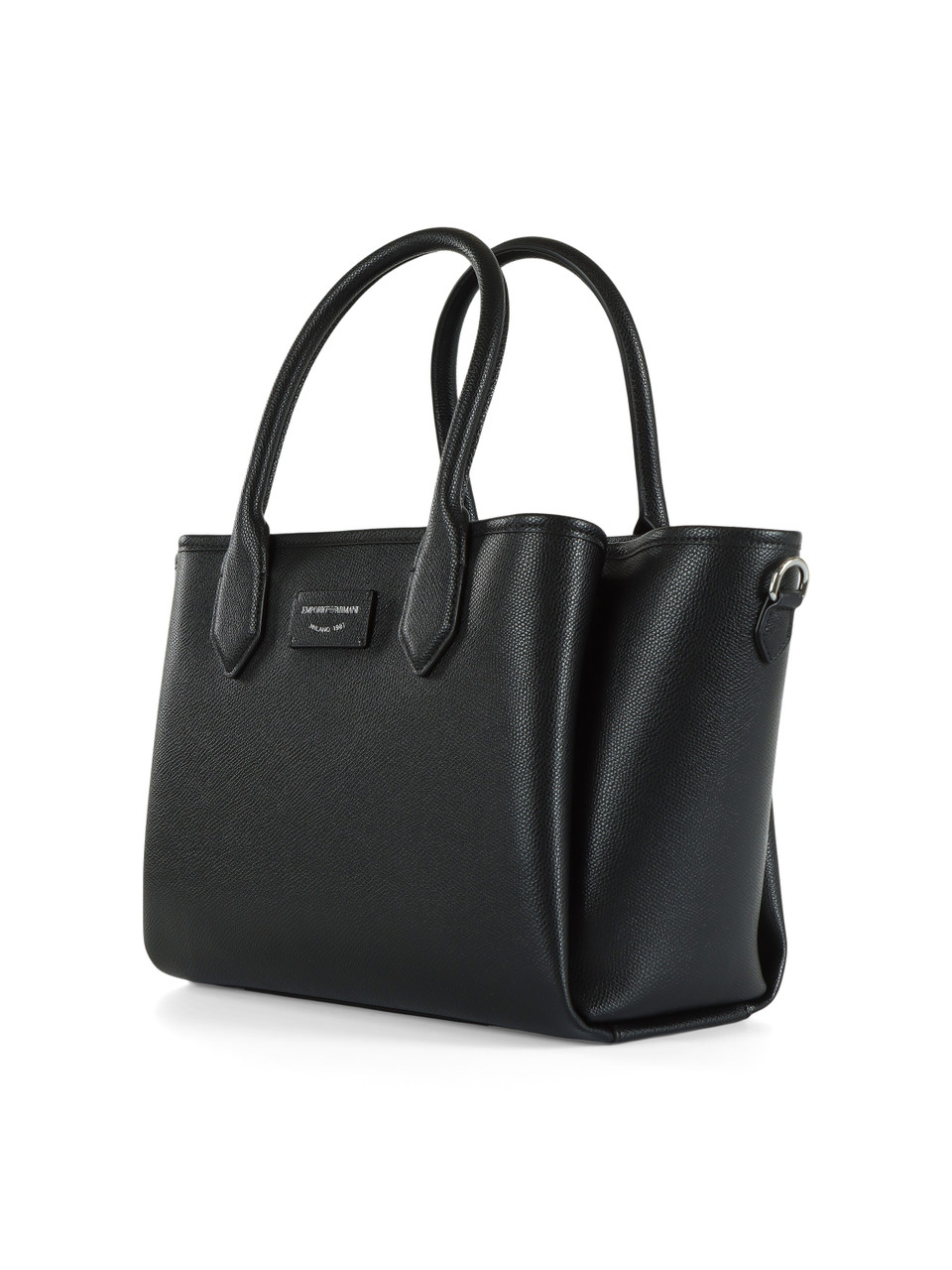 NERO | Borsa a mano con patch logo frontale