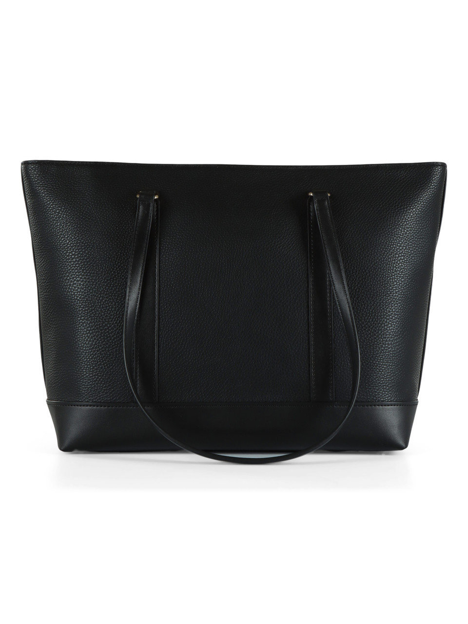 SCHWARZ | ANDIE Medium Tote Bag aus genarbtem Leder
