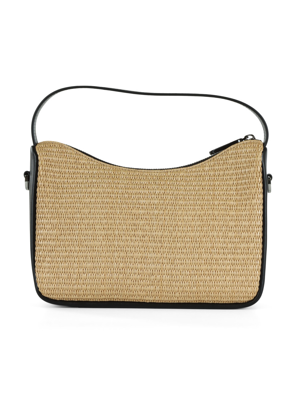 BEIGE | Mini-Hobo-Tasche im Rafia-Look mit Logo-Patch
