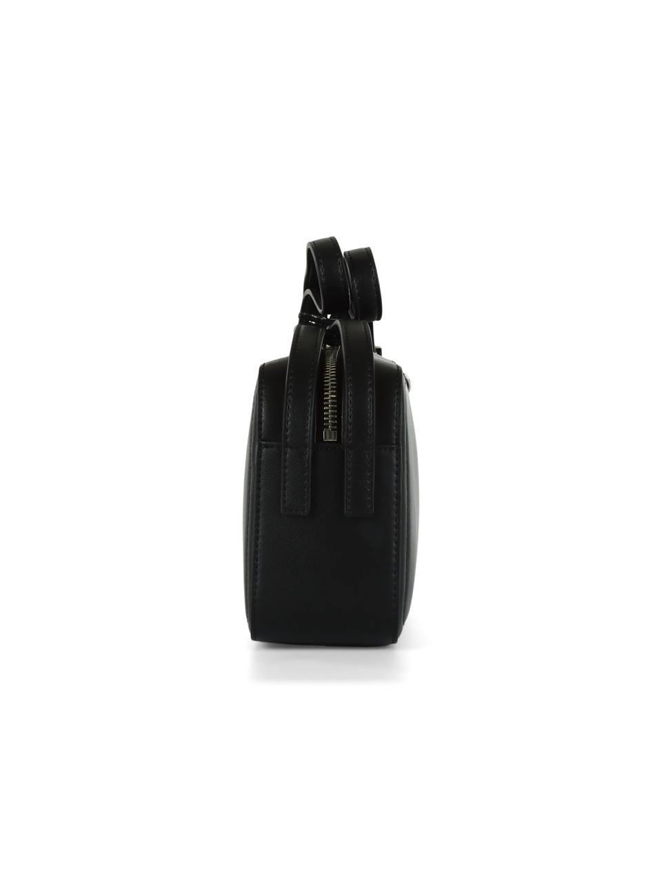 NERO | Borsa a spalla con placca logo frontale