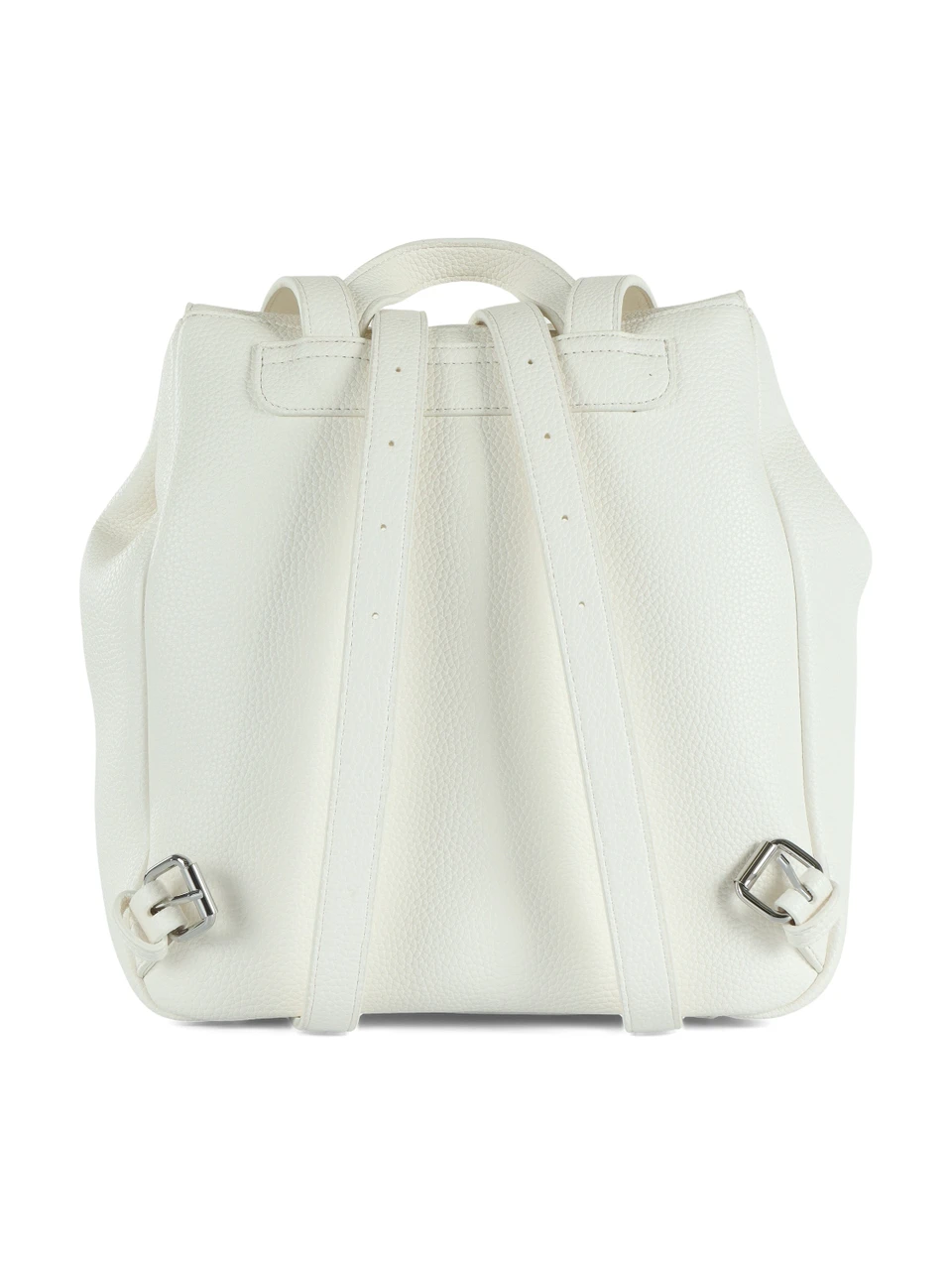 WEISS | Gehämmertes Rucksack mit Logo-Plakette auf der Vorderseite