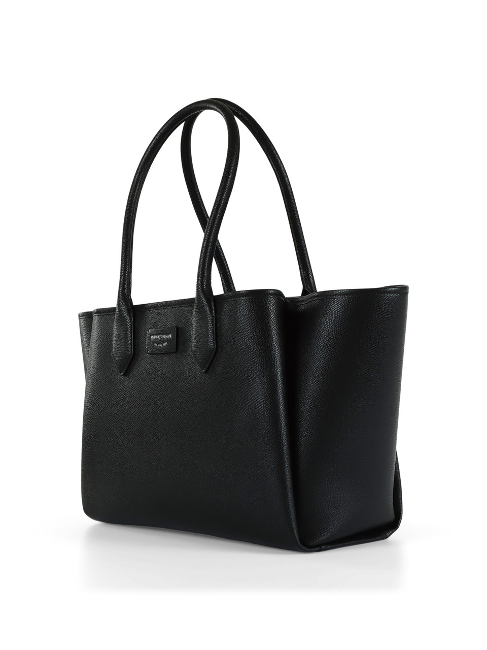 NERO | Borsa tote con patch logo frontale