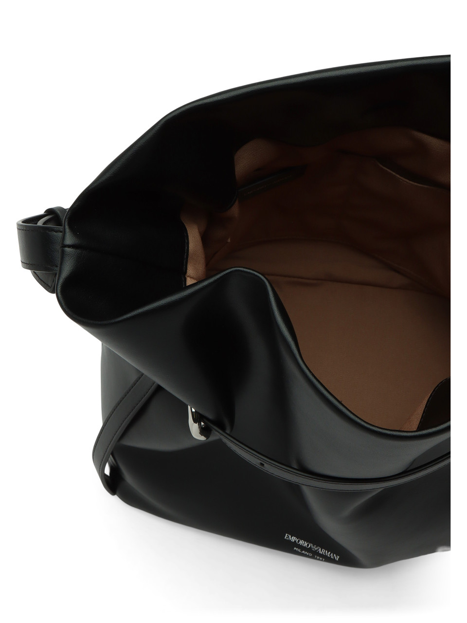 SCHWARZ | Beuteltasche aus Leder mit geprägtem Logo