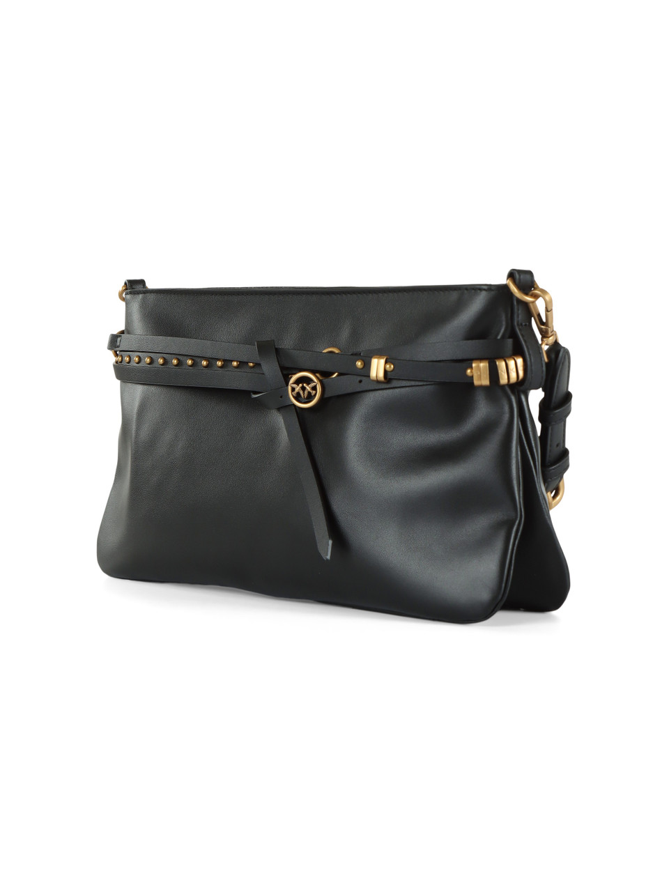 SCHWARZ | Schultertasche aus Leder BELT BAG CLASSIC