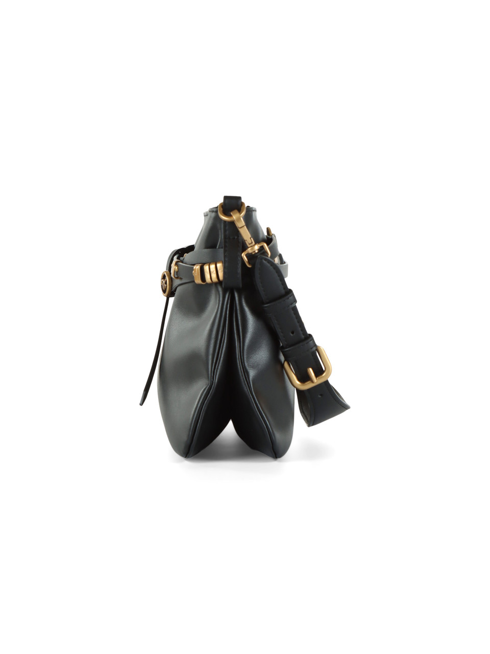 SCHWARZ | Schultertasche aus Leder BELT BAG CLASSIC