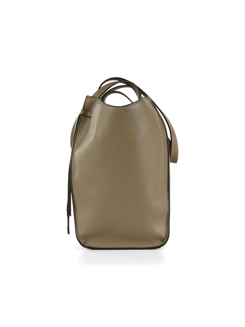 KAKI | Große Tote-Bag mit gehämmertem Effekt und Logo-Stickerei