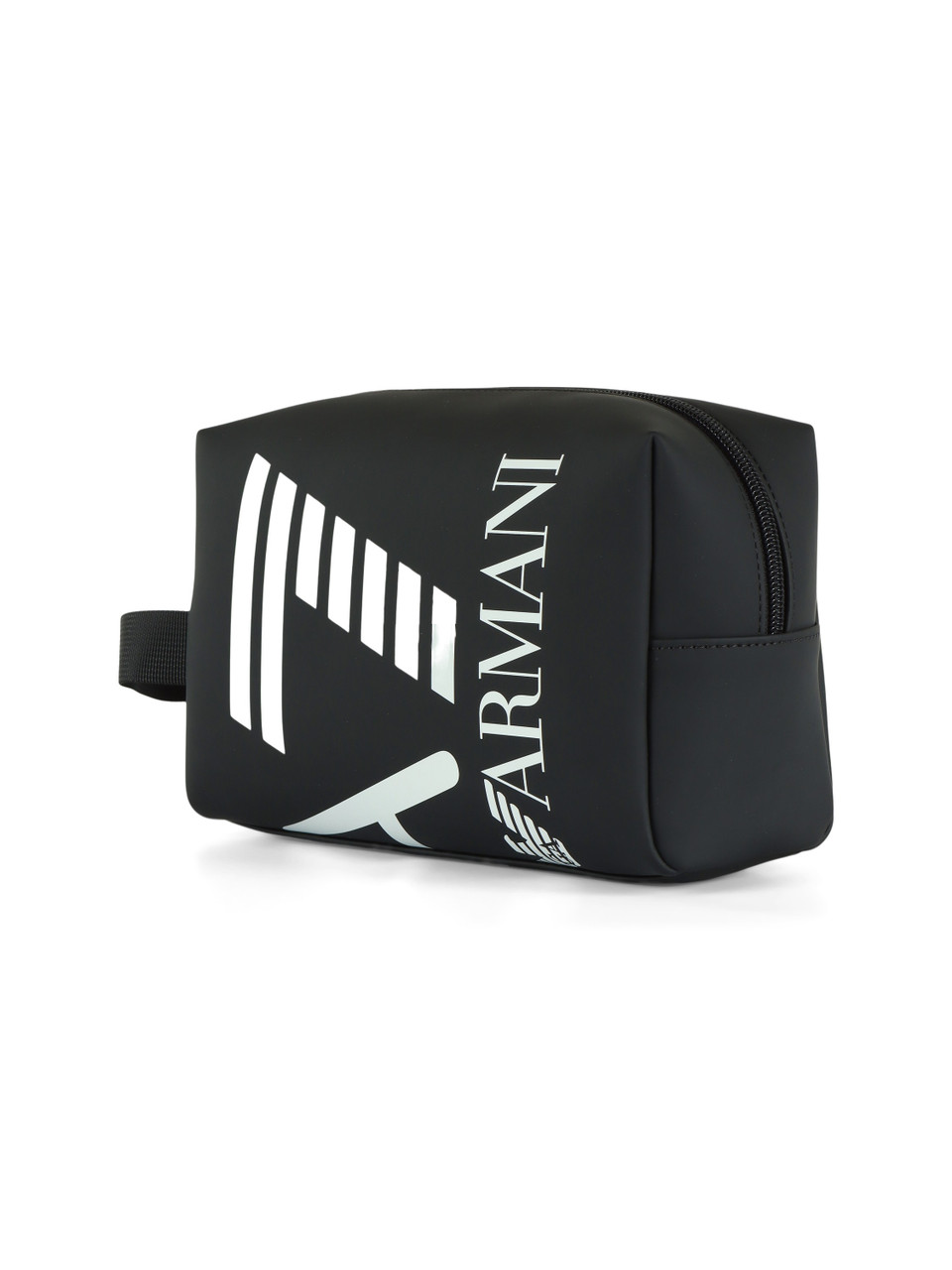NERO | Beauty case in ecopelle gommata con stampa logo