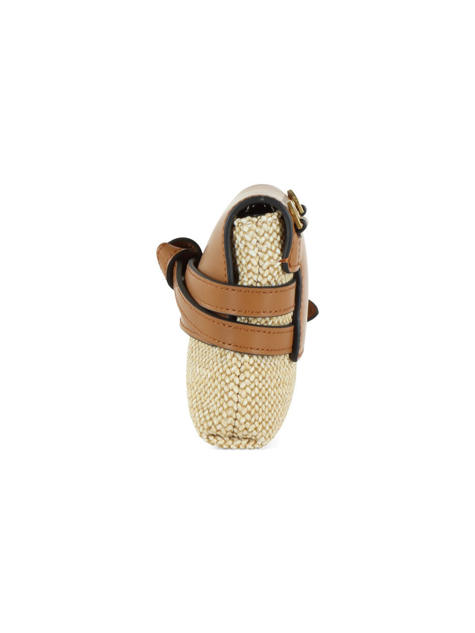 BEIGE | Strohpochette mit Leder BELTY Mini