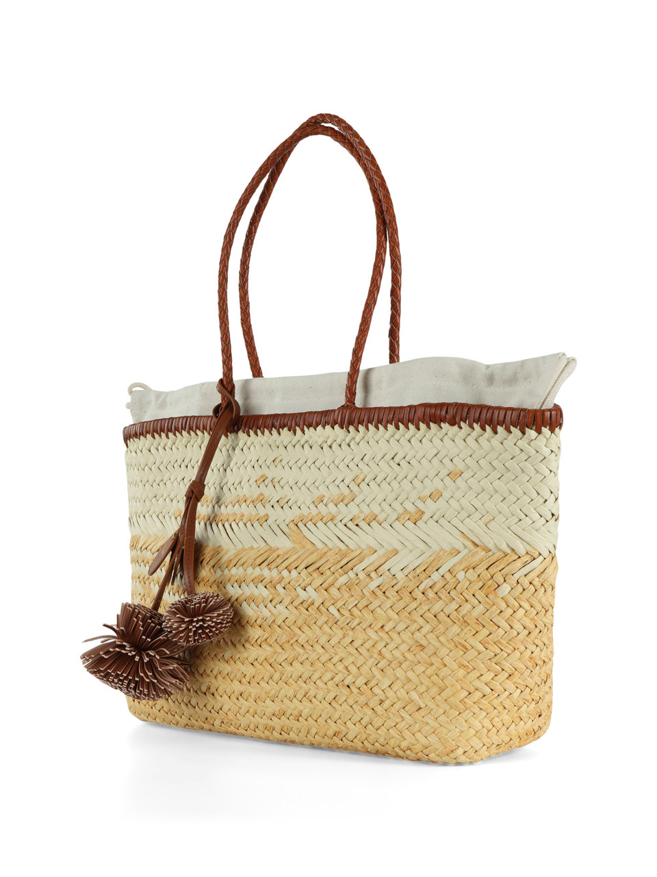 DUNKELGELB | PALOMA Large Tasche aus geflochtenem Stroh