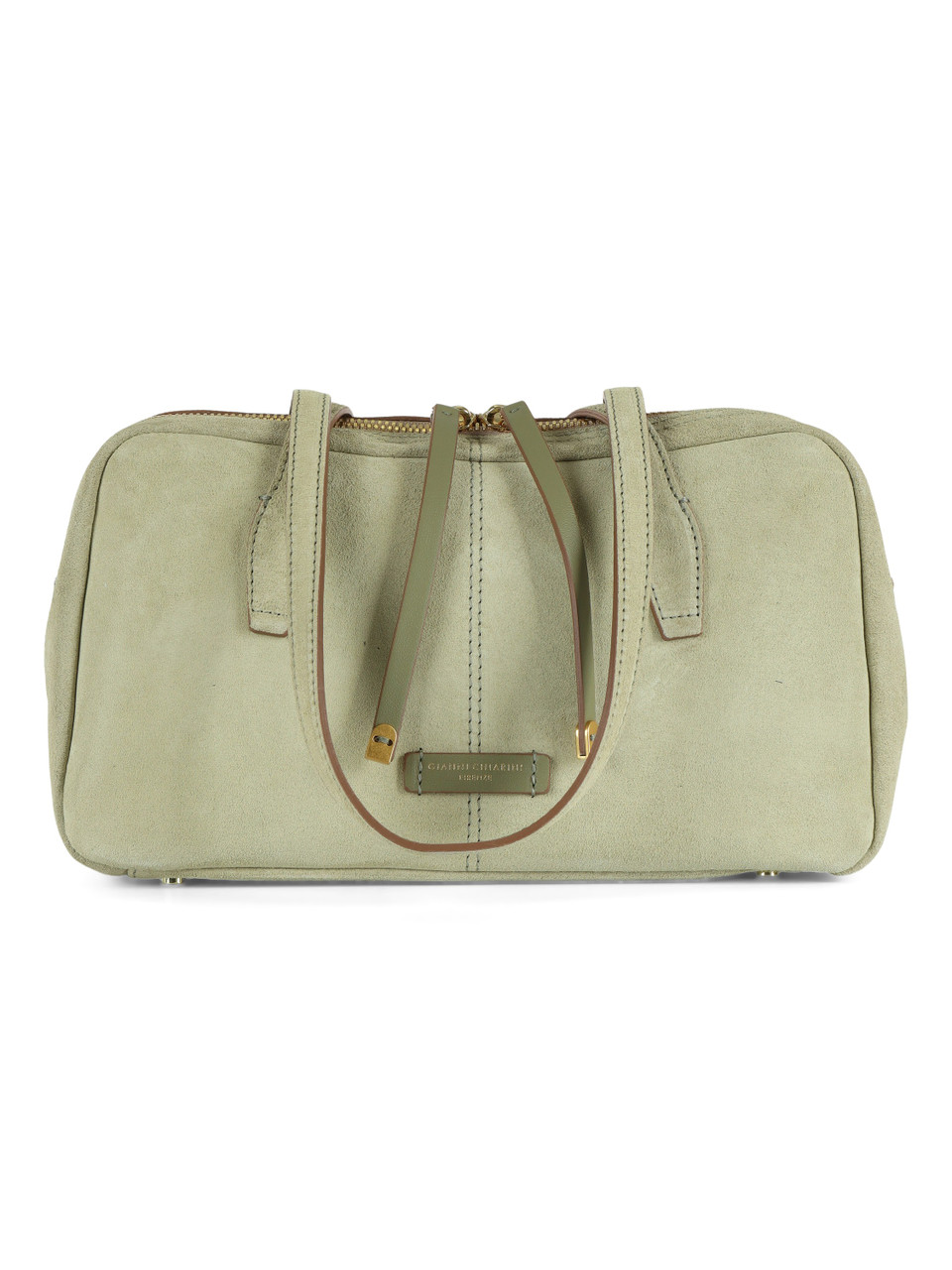 GRÜN | ARYNA Schultertasche aus Wildleder