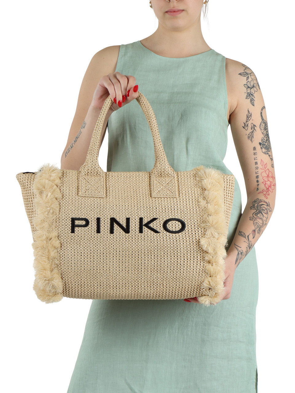 BEIGE | Raffia-Tasche BEACH SHOPPER