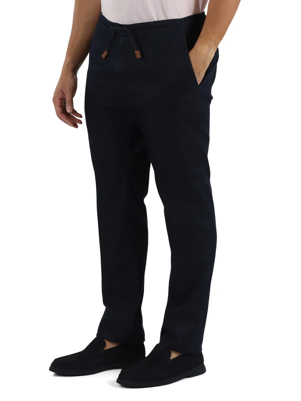 BLU SCURO | Pantalone MALINDI Rising Sun in denim leggero