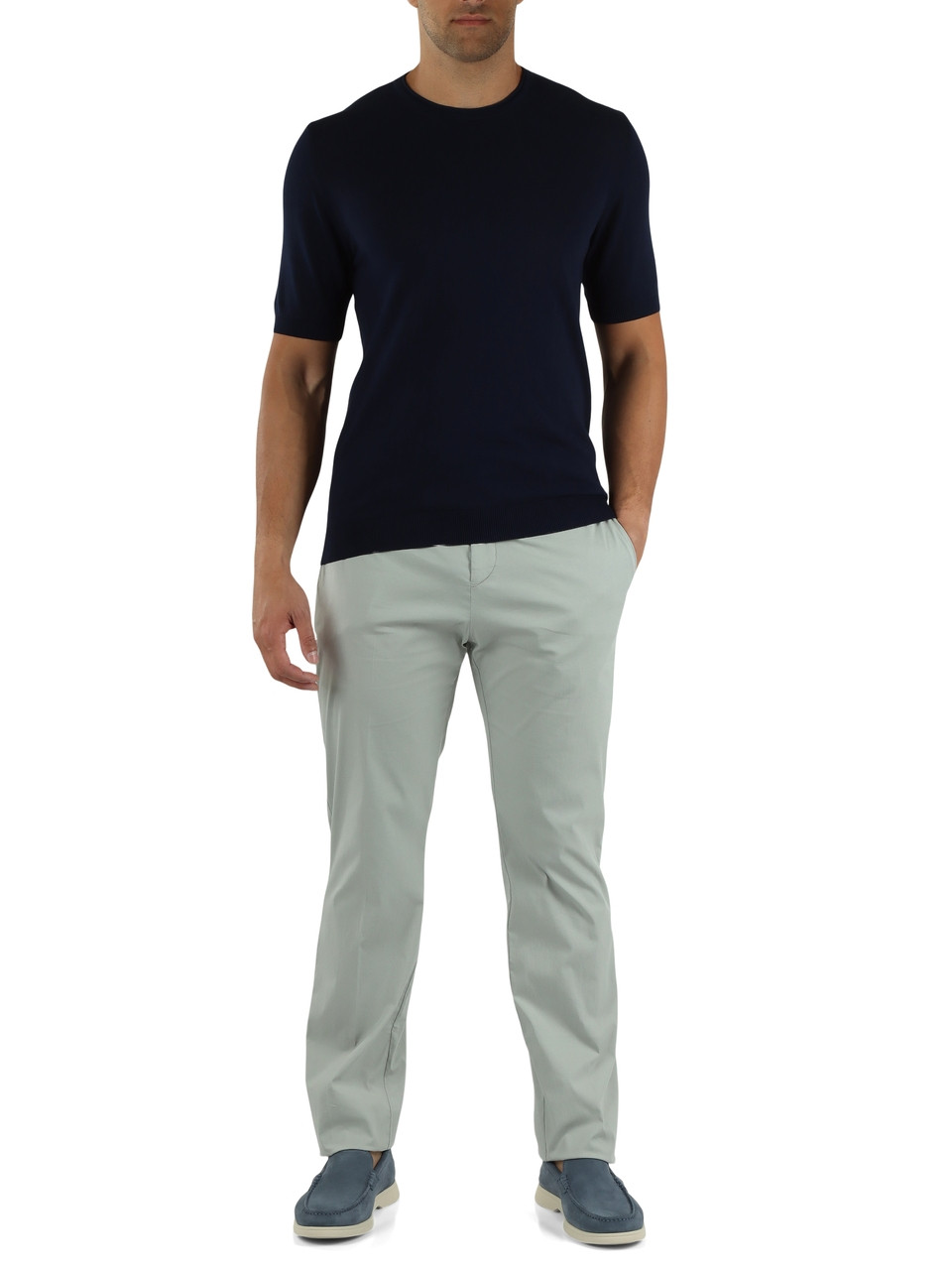 GRIGIO CHIARO | Pantalone chino TORINO Urban in misto cotone