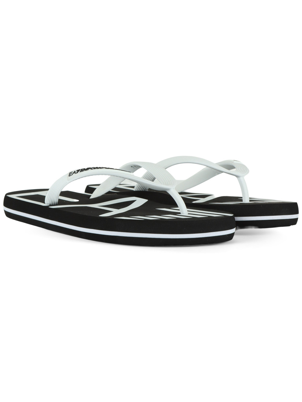 BIANCO/NERO | Infradito Beachwear con scritta logo