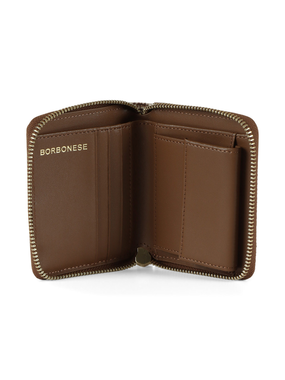 MARRONE | Portafoglio Small Zip Around in tessuto OP