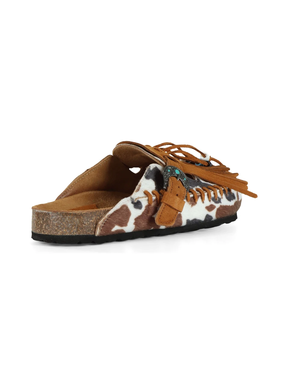 MARRONE | Sabot CARIBE CAVALLINO con frange