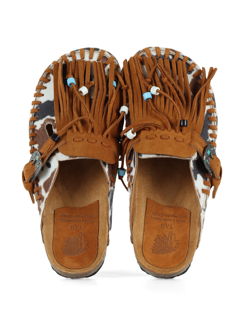 MARRONE | Sabot CARIBE CAVALLINO con frange