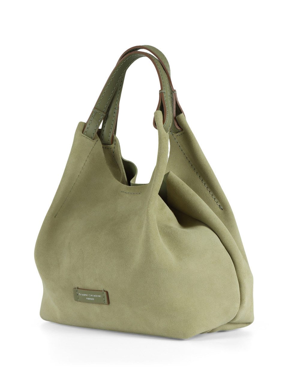 GRÜN | DUA Small Handtasche aus Veloursleder
