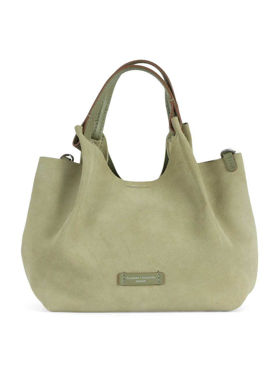 GRÜN | DUA Small Handtasche aus Veloursleder
