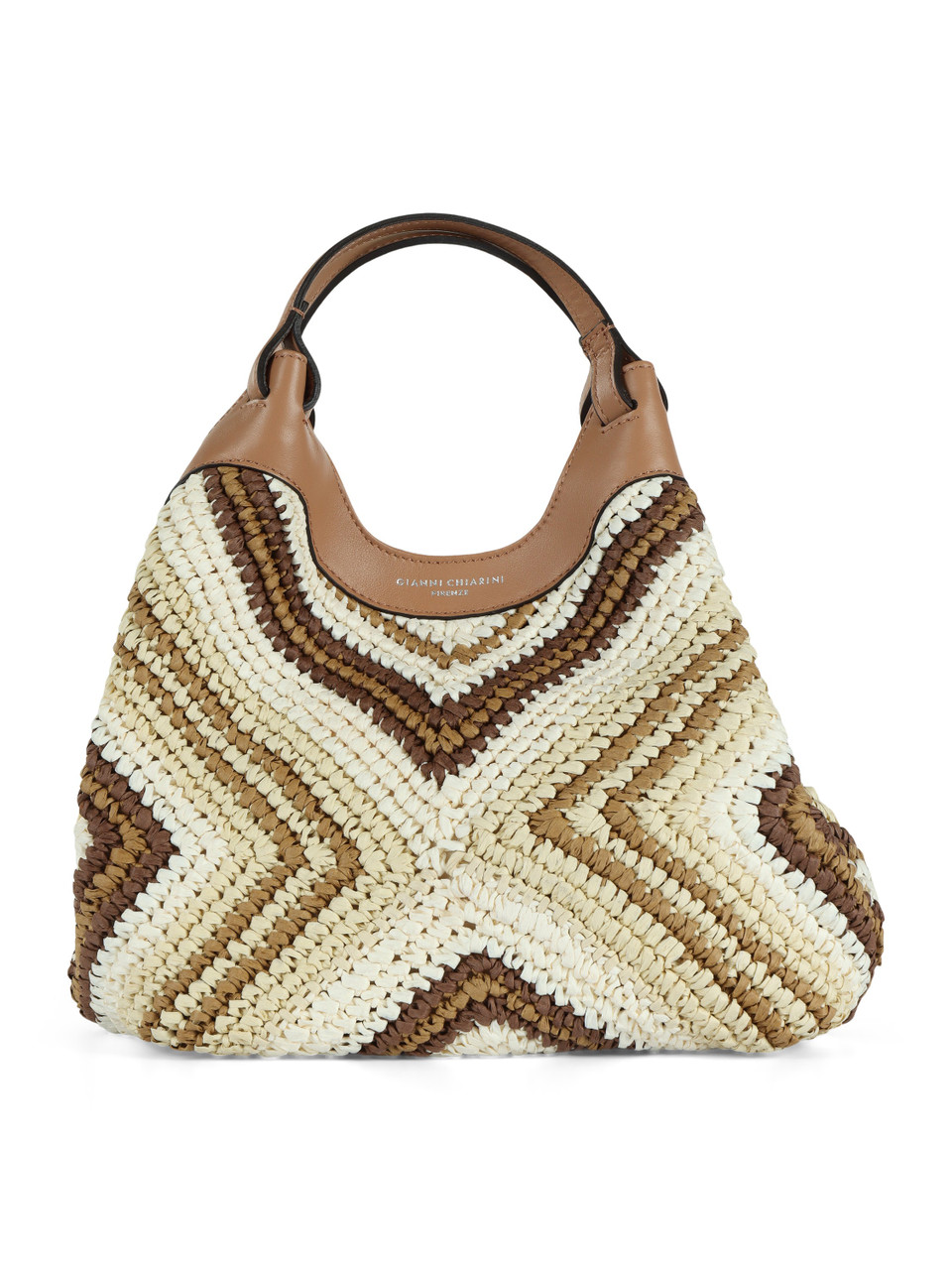 BEIGE | DUA Small Handtasche aus Stroh und Leder
