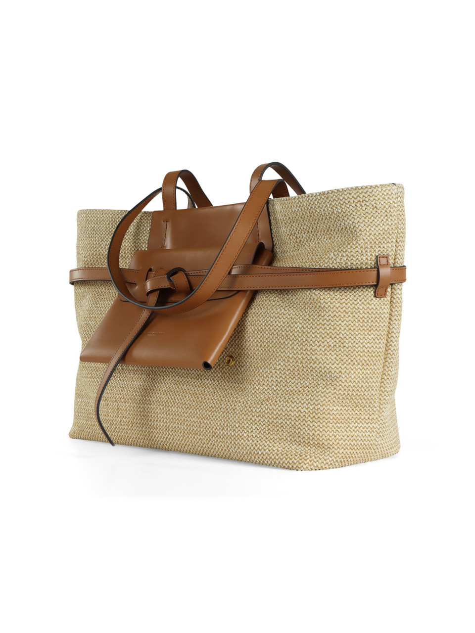 BEIGE | BELTY Einkaufstasche aus Stroh und Leder