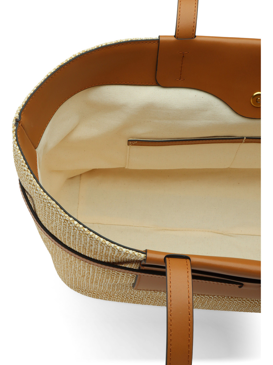 BEIGE | BELTY Einkaufstasche aus Stroh und Leder