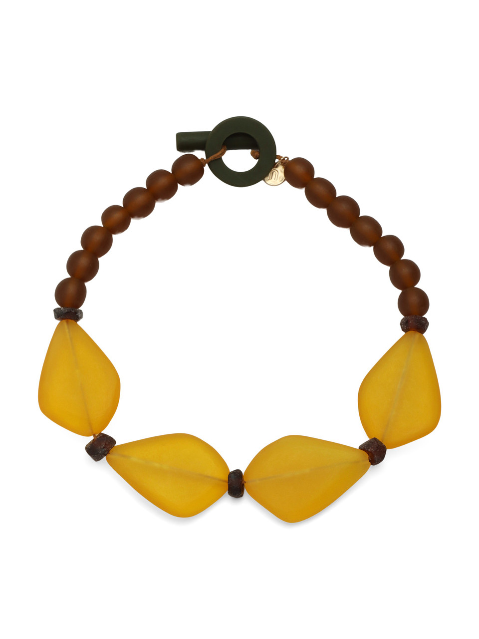 GIALLO | Collana corta HELICONIA in resina e vetro