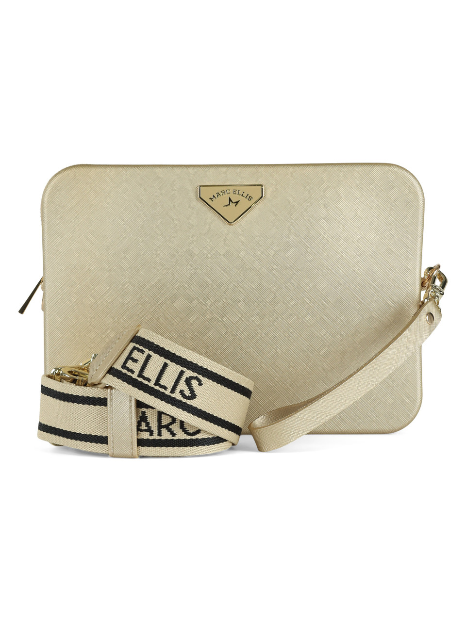 ORO | Borsa a mano FLAT FLOWE 26 effetto saffiano