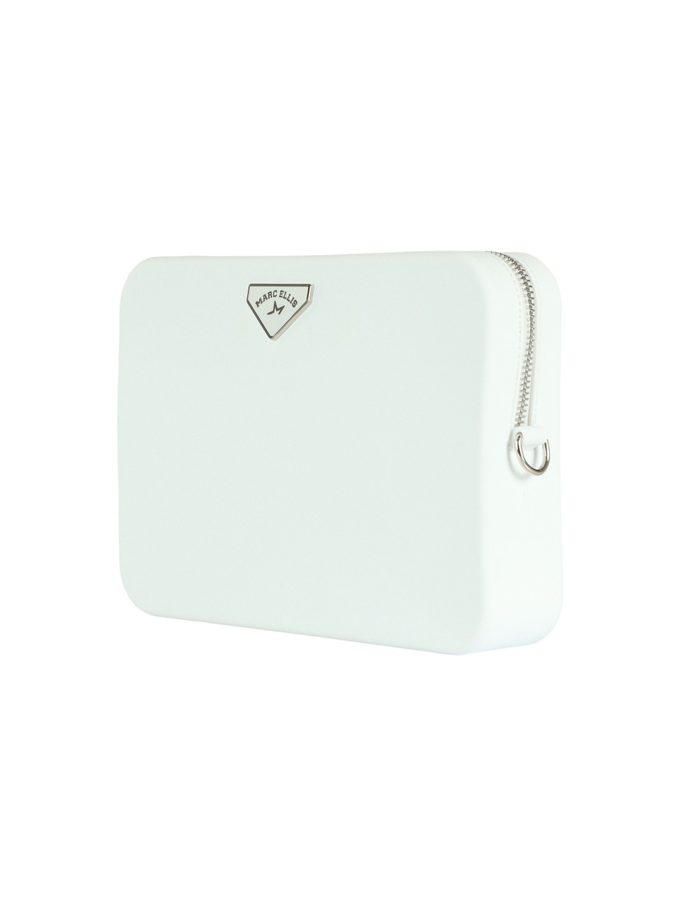 BIANCO | Borsa a mano FLAT FLOWE 26 effetto saffiano