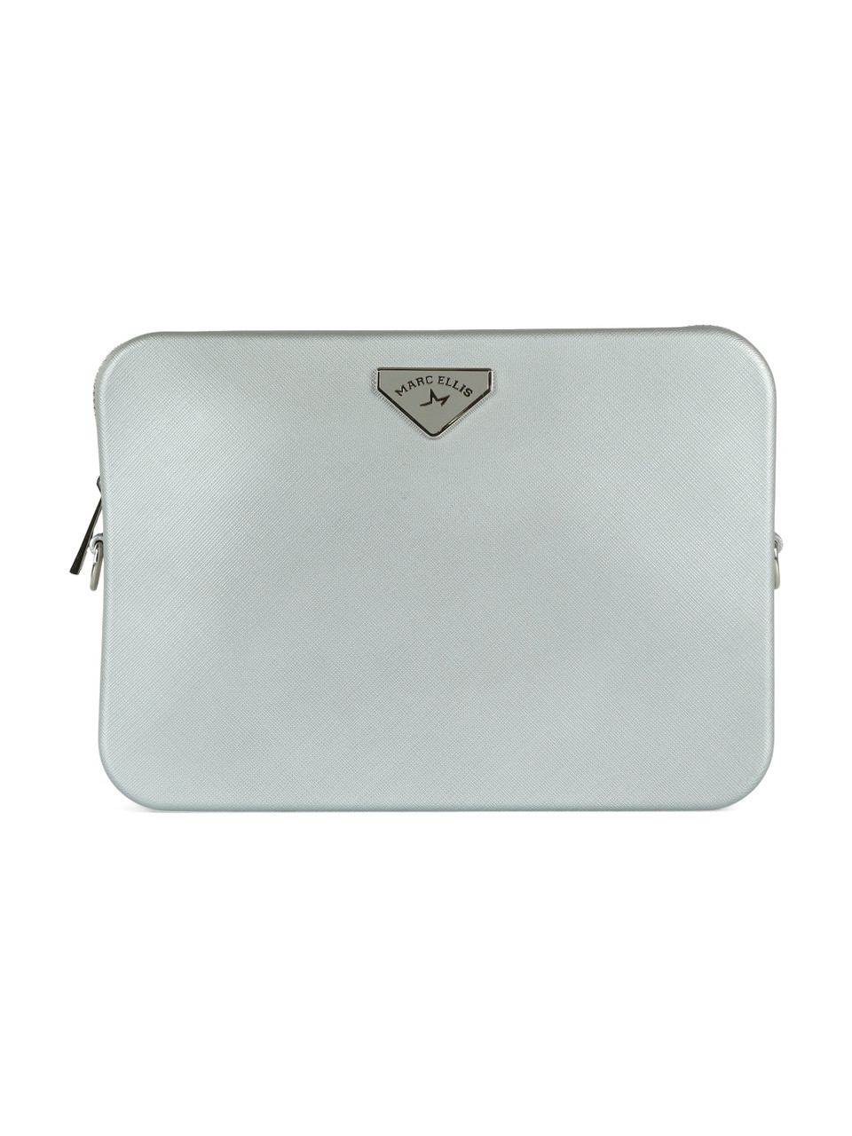 ARGENTO | Borsa a mano FLAT FLOWE 26 effetto saffiano