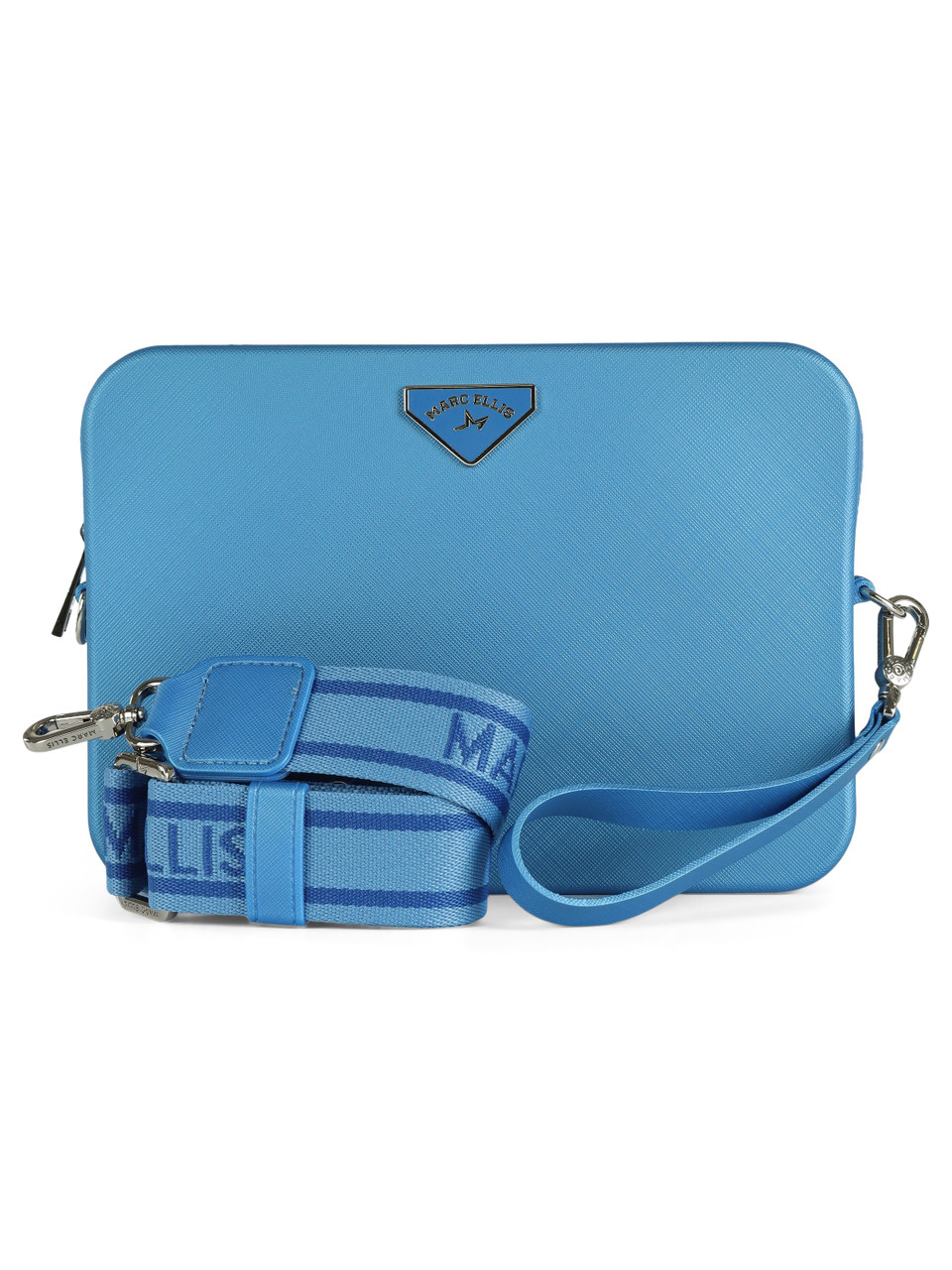 BLU CHIARO | Borsa a mano FLAT FLOWE 26 effetto saffiano