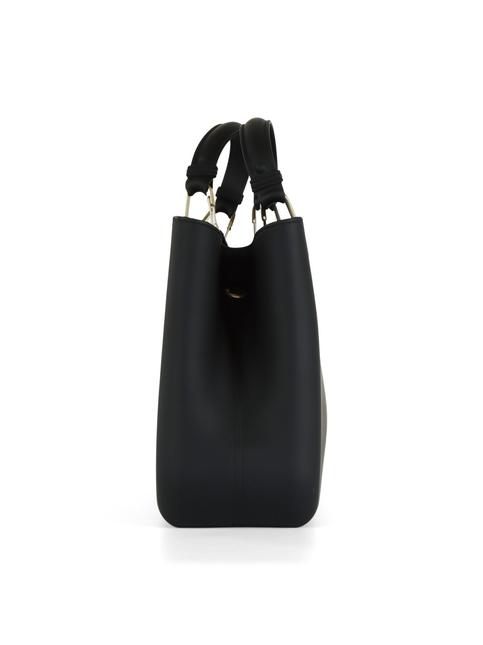 NERO | Borsa a mano FLAT KIRA con placca logo