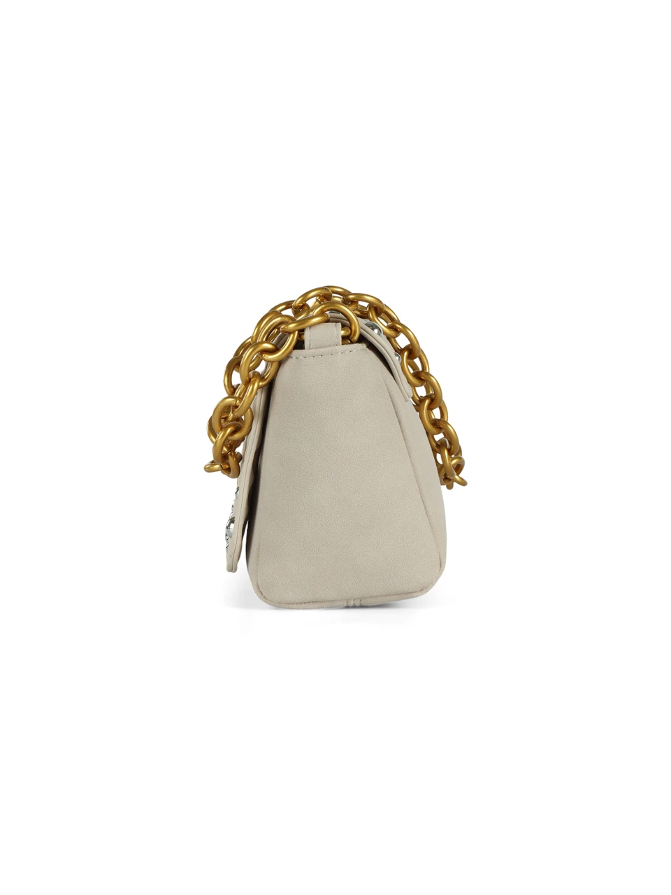 BEIGE | Borsa a spalla DAISY con dettagli in metallo