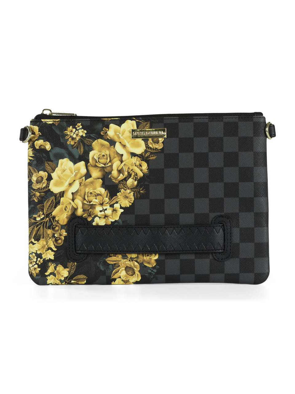 GRIGIO SCURO | Pochette a tracolla GOLD FLORAL REMIX