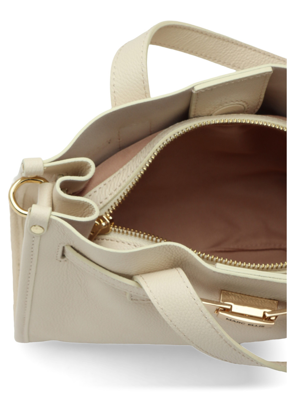 BEIGE | Handtasche aus genarbtem Leder CASSIOPE DO Small