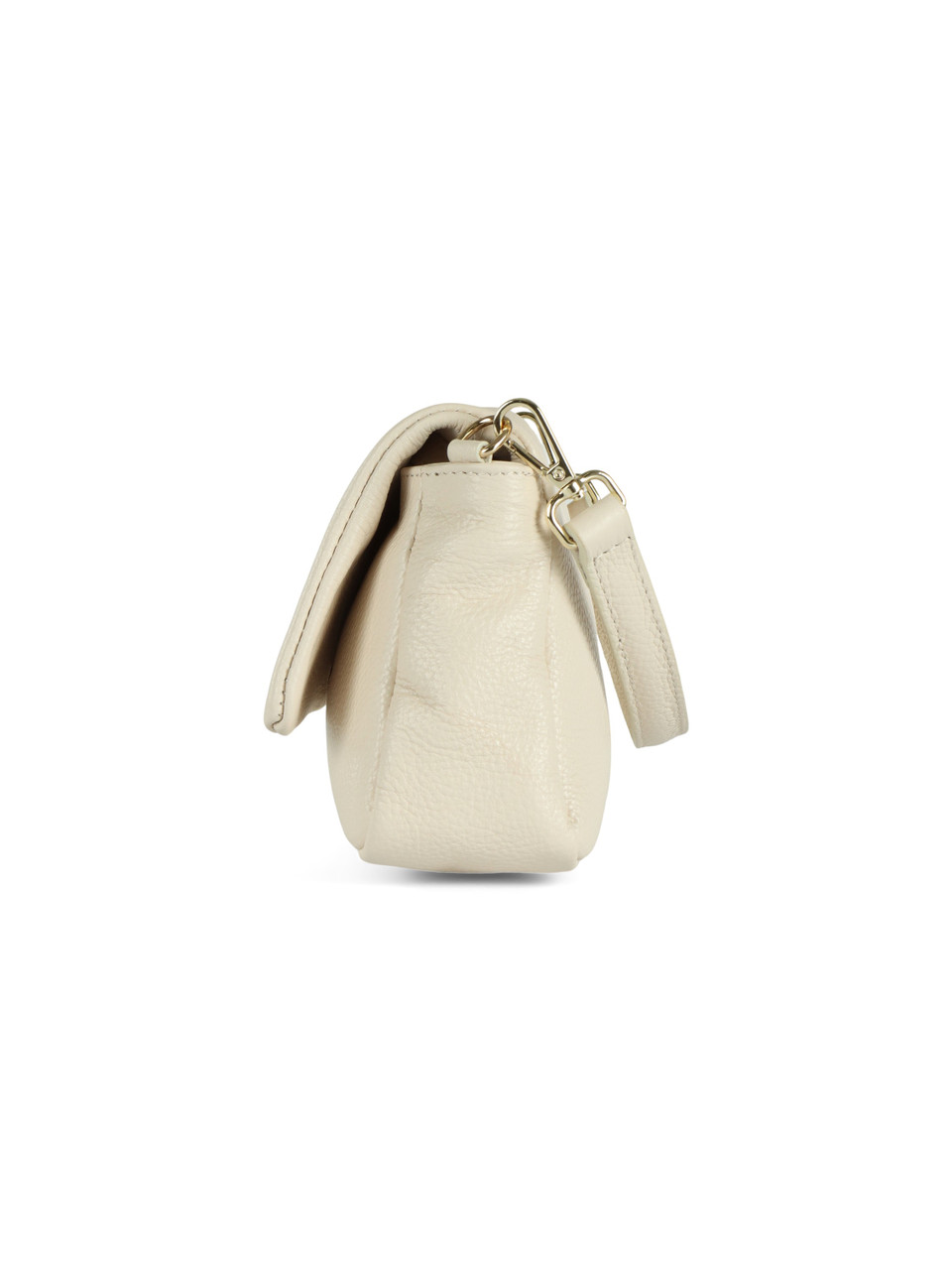 BEIGE | VIRGINIA PLATE Medium Tasche aus genarbtem Leder