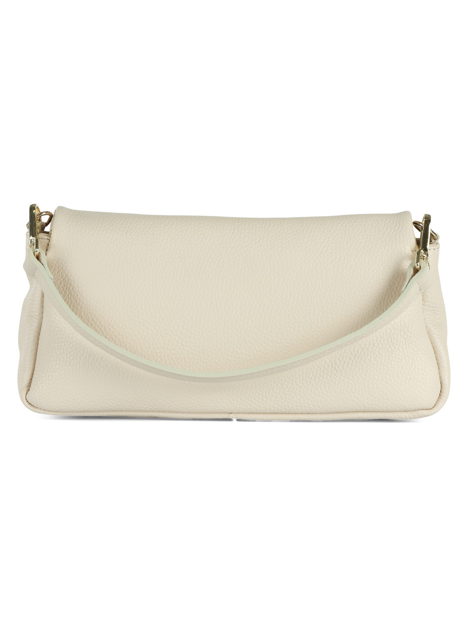 BEIGE | VIRGINIA PLATE Medium Tasche aus genarbtem Leder