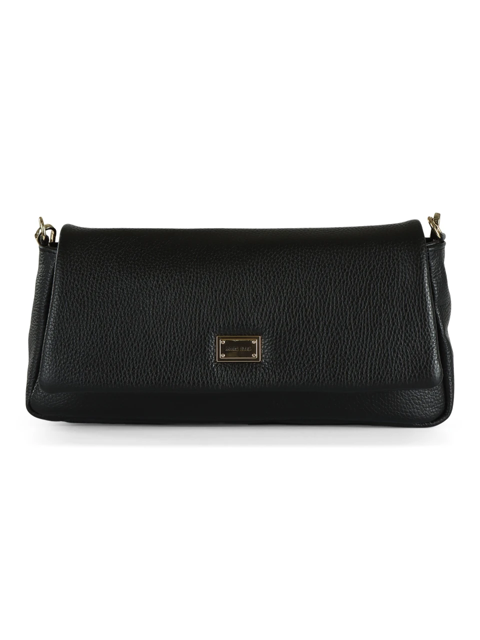 NERO | Borsa in pelle martellata VIRGINIA PLATE Medium